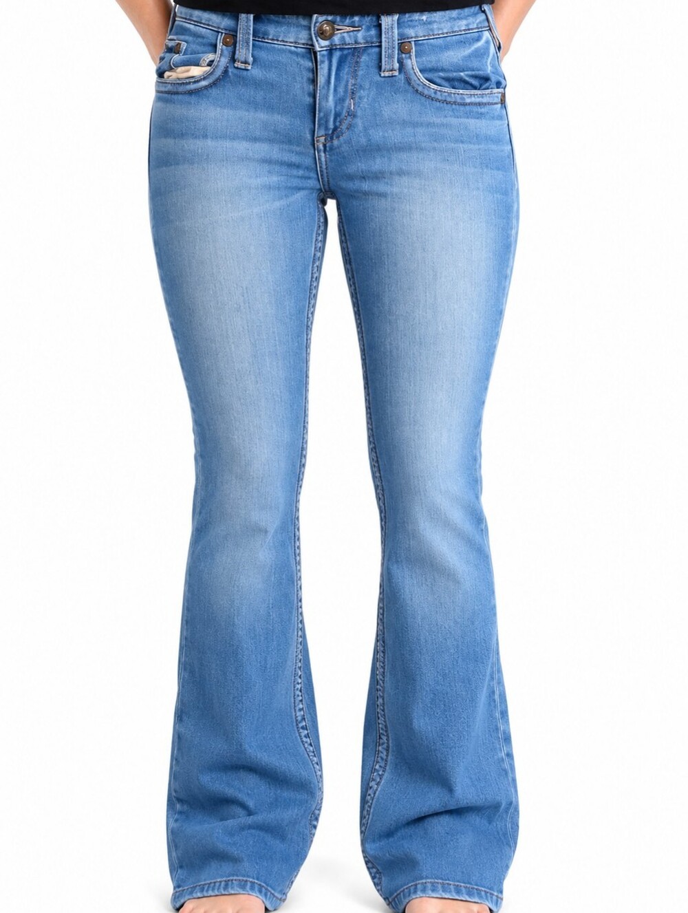 Cheetkore Tailored Denim Bootcut Jeans Y2K Low Rise Blue Jeans Size 27